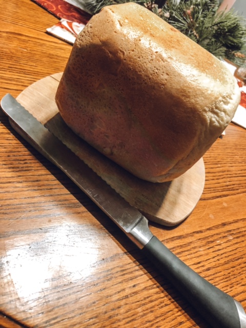 Basic bread machine bread baked to perfection.