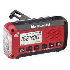 A weather radio like this can double for multiple power outage essentials. It has a phone charger and a flashlight in addition to the radio.